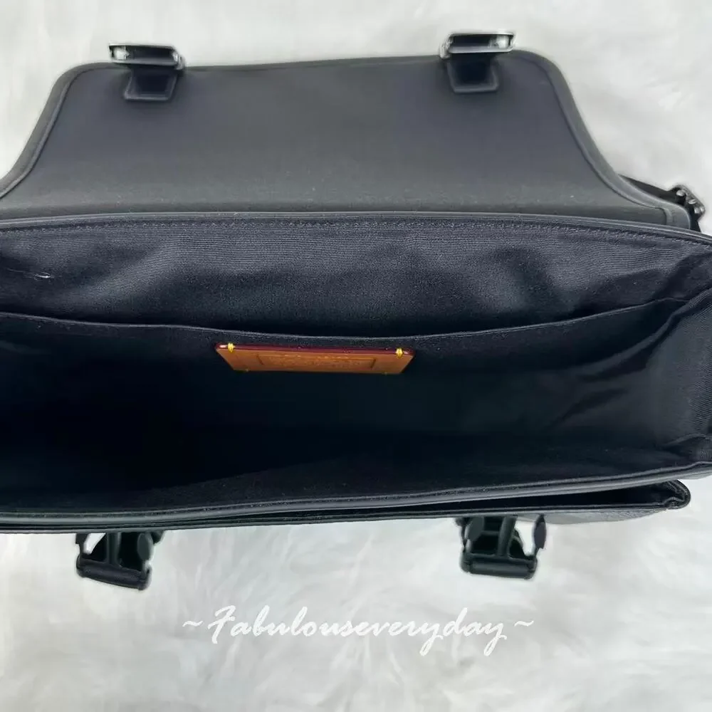 Coach Men Racer Messenger Bag In Signature Canvas Crossbody Black CT716 NWT